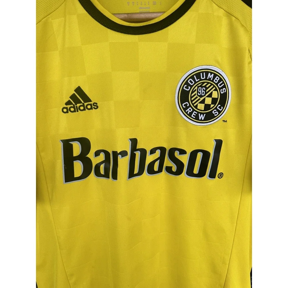 Adidas Men's Medium MLS‎ Columbus Crew SC 2015 Jersey Climacool Barbasol Yellow